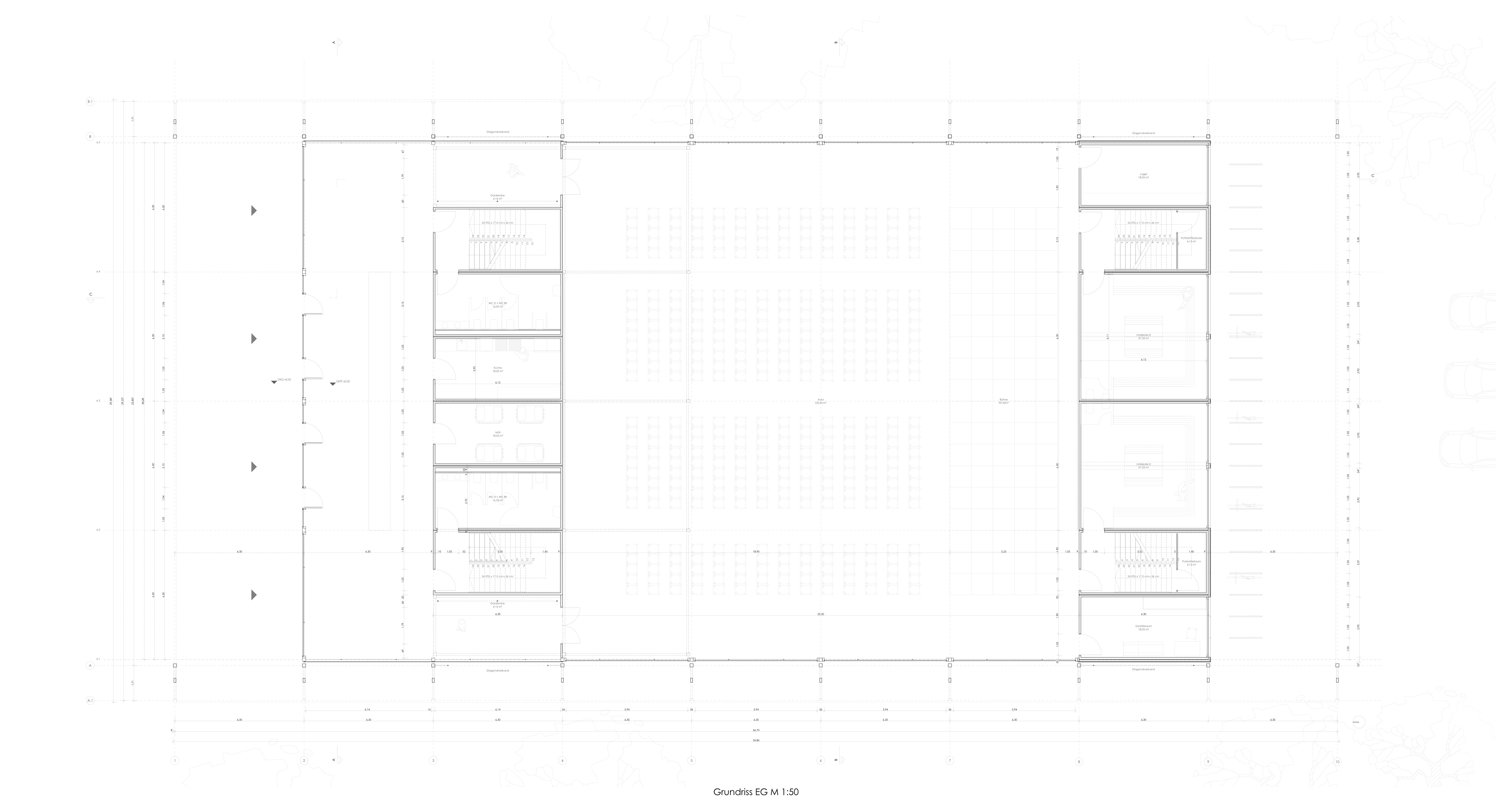 Temporäre Aula — Raumplan